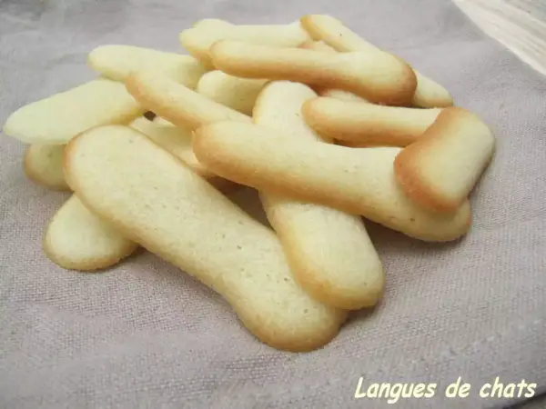 Un tas de langues de chats dorées et légères, parfaites pour tremper dans le café.